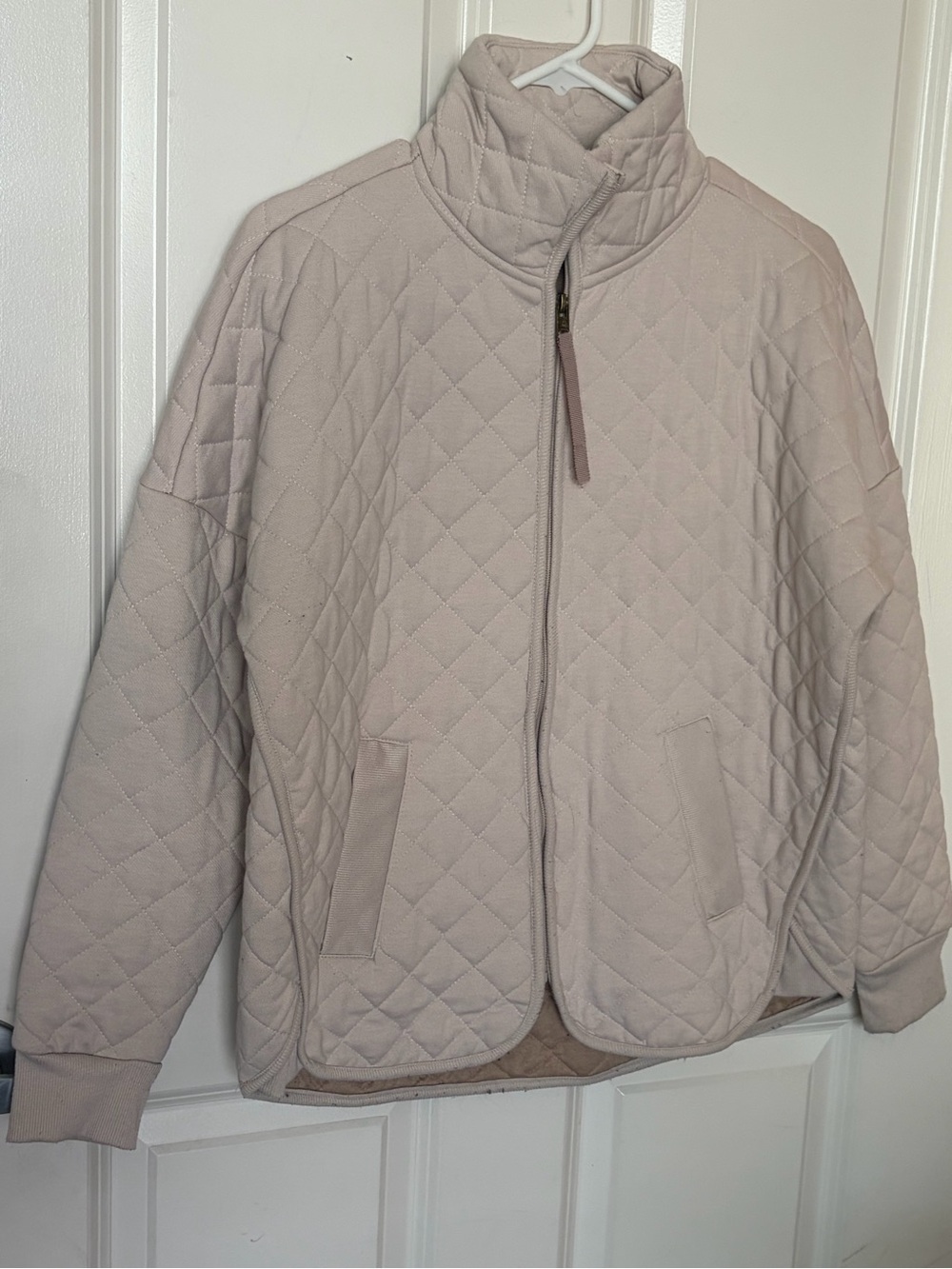 Avalanche Quilted Zip-Front Jacket - Light Beige